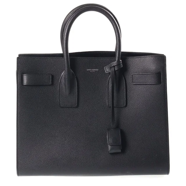 Saint Laurent Sac de Jules Small Handbag Black Leather Silver in Black Leather from The Reluxe