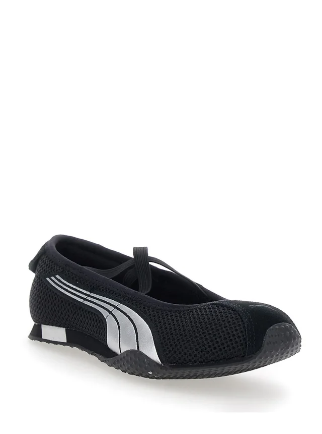 PUMA 'H Street' Black Ballet shoes with Logo on the Front and Side and Mesh Inserts in Tech Fabric for Women in Black, photo 4 of 8 from Gaudenzi Boutique