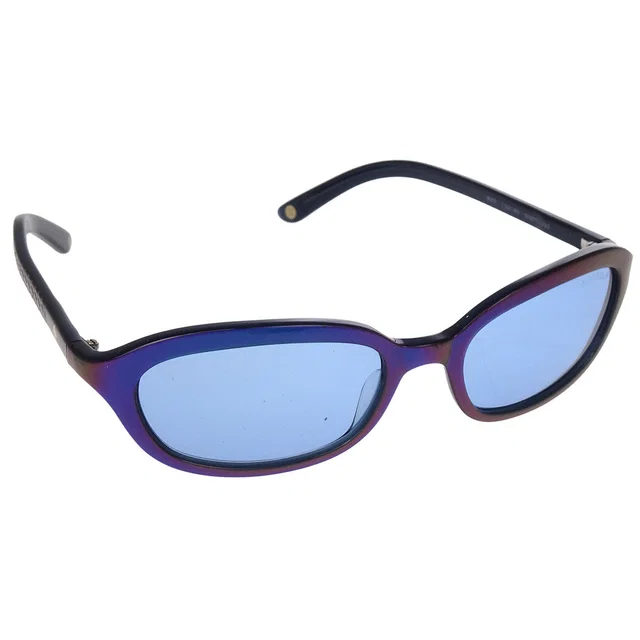 Chanel Sunglasses Eyewear Metallic Blue Small Good in Blue Resin from AMORE Vintage Tokyo