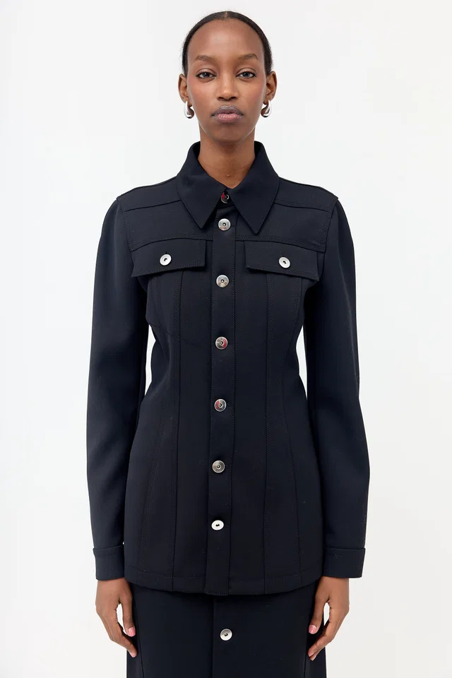 Bottega Veneta FW 2021 Wool Shirt Jacket in Wool from VSP Consignment