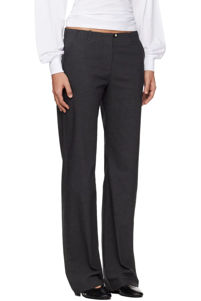 Paloma Wool Gray Sil Trousers, photo 2 of 4 from SSENSE