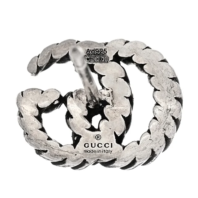 Gucci Sterling Silver Torchon Double G Earrings in Silver from FASHIONPHILE, photo 4 of 4