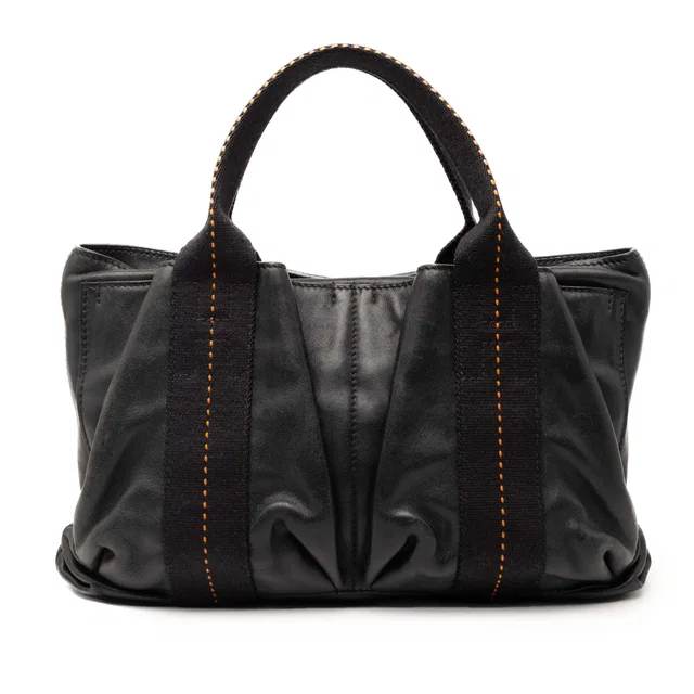 Black Hermès Caravan Horizontal PM Satchel in Black Leather from Designer Revival