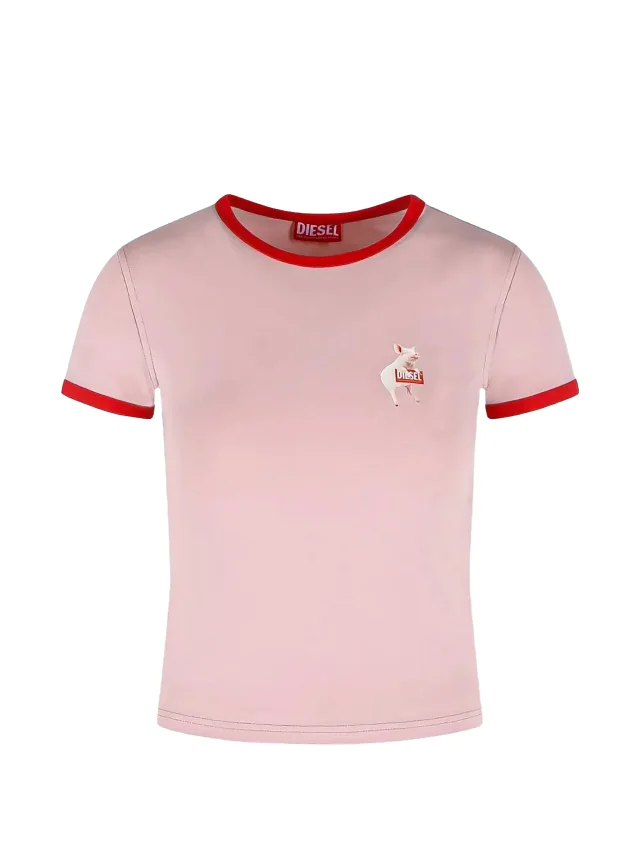 slim T-shirt with pig print