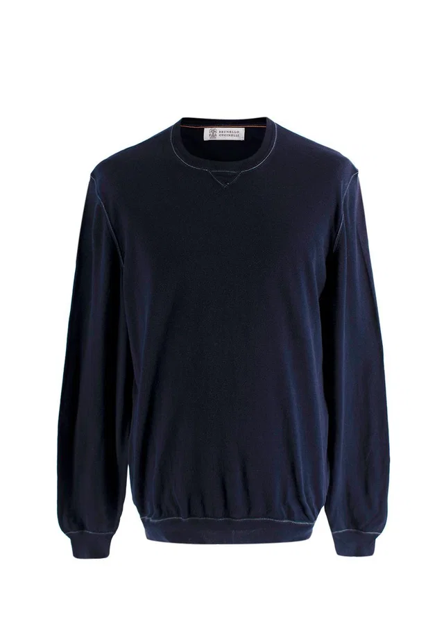 Brunello Cucinelli Navy Knit in Navy Denim from HEWI