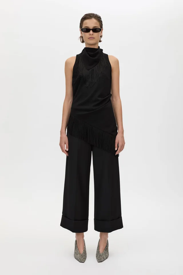 C&M CAMILLA AND MARC SALE Dune Fringe Top in Black from Camilla and Marc, photo 1 of 1