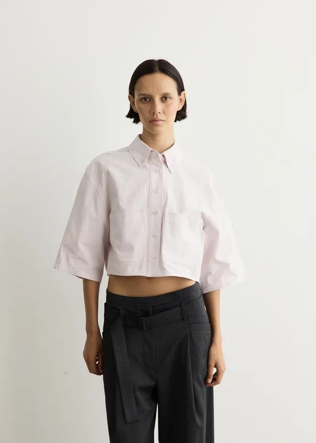 Low Classic Half Sleeve Cropped Shirt in Pink from Incu, photo 1 of 1