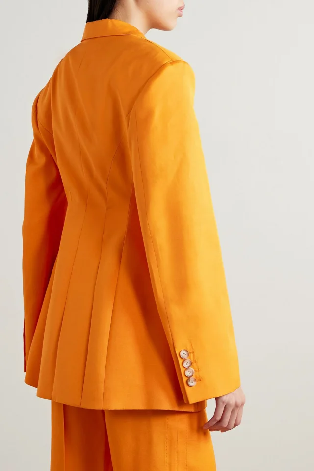 Stella McCartney Tailored Dupioni Hourglass Blazer in Bright orange, photo 3 of 4 from THE OUTNET