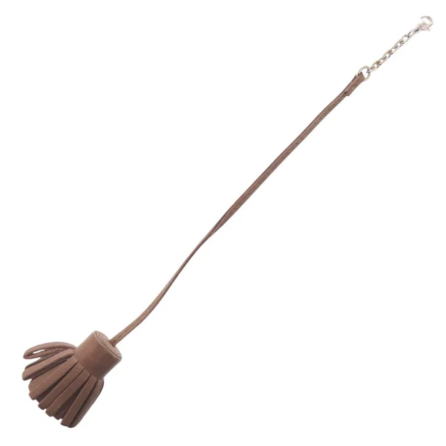 Hermès Carmencita Grand Pom 20 Agno Milo Etoupe Key Holder Brown in Taupe from The Reluxe