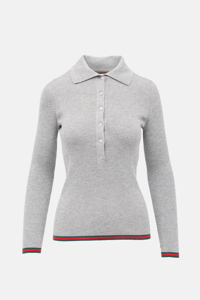 Gucci 2024 Metallic Ribbed Web Top from VSP Consignment