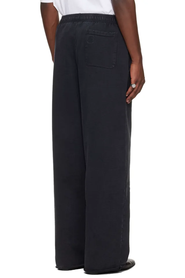 VETEMENTS Black Embroidered Biker Cross Stripe Sweatpants, photo 3 of 4 from SSENSE