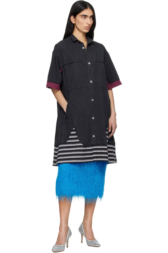 UNDERCOVER Black UP1F1402 Denim Shirt, photo 4 of 4 from SSENSE