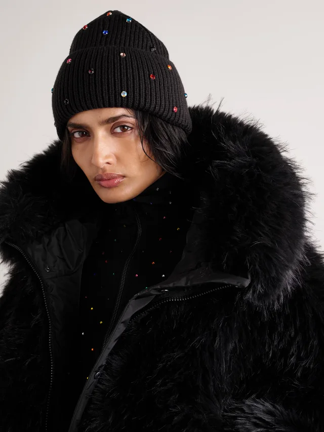 GOLDBERGH Dream crystal-embellished ribbed-knit beanie in Black, photo 2 of 2 from NET-A-PORTER (Canada)