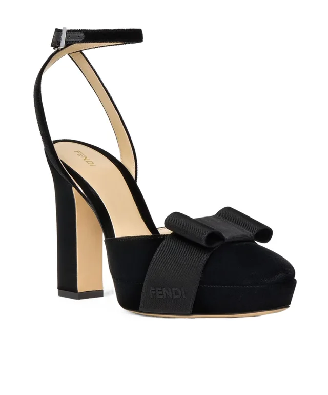 Fendi After 9 Black velvet slingbacks, photo 2 of 4 from SENSER