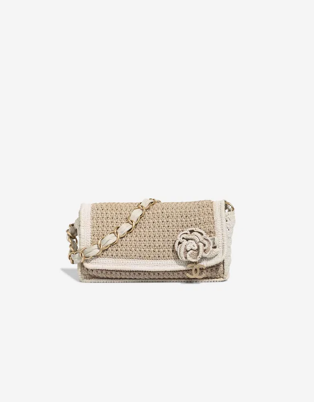 Chanel Shoulder Bag Medium Cotton Beige in Beige from SACLÀB