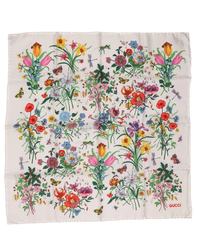 Gucci 70 Floral Silk Scarf in Silk from A Retro Tale, photo 2 of 3