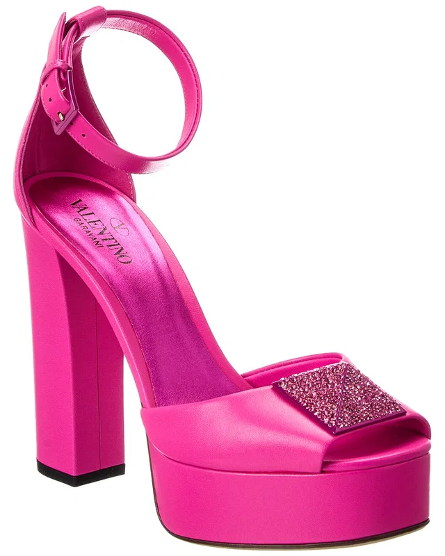 Valentino Roman Stud 120 Leather Platform Sandal, image 1 of 1 from Rue La La