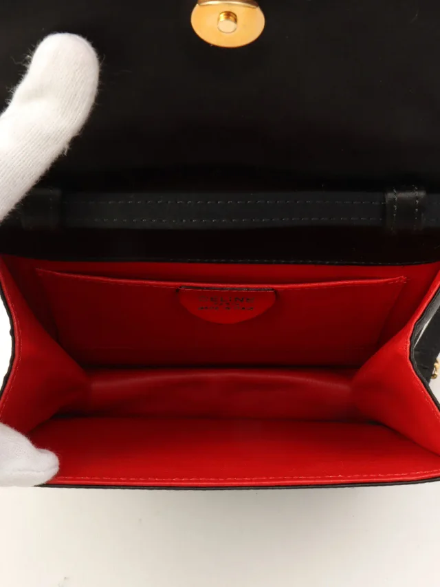 Celine Rhinestone double-circle logo mini shoulder bag Black from VINTAGE QOO TOKYO, photo 5 of 14