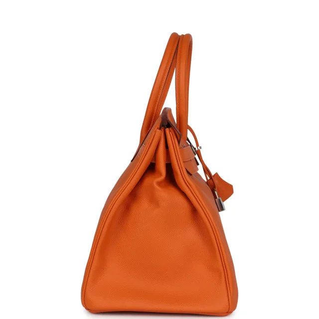 Hermès Birkin 35 Orange Epsom Palladium Hardware in Orange Epsom leather from Madison Avenue Couture, photo 3 of 9