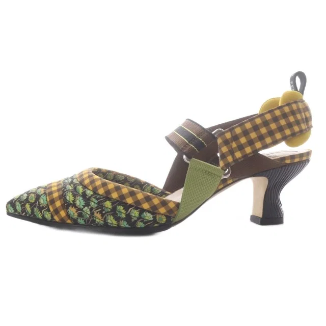 Fendi Fabric Colibri Pointed Toe Slingback Pumps High Heels in Multicolor from The Reluxe