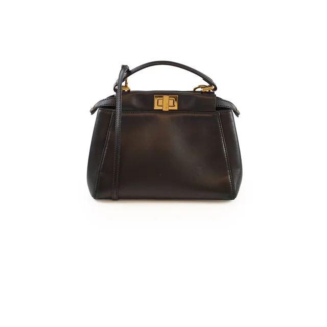 Fendi Mini Peekaboo Black in Black Leather from The Purse Affair