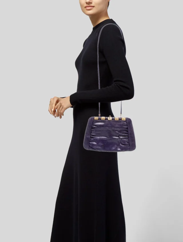 Judith Leiber Snakeskin Evening Bag Vintage in purple from The RealReal, photo 2 of 6
