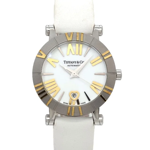 Tiffany & Co. Atlas Z1300 68 16A20A41A Automatic Date White Ladies in White Satin from Luxury Promise