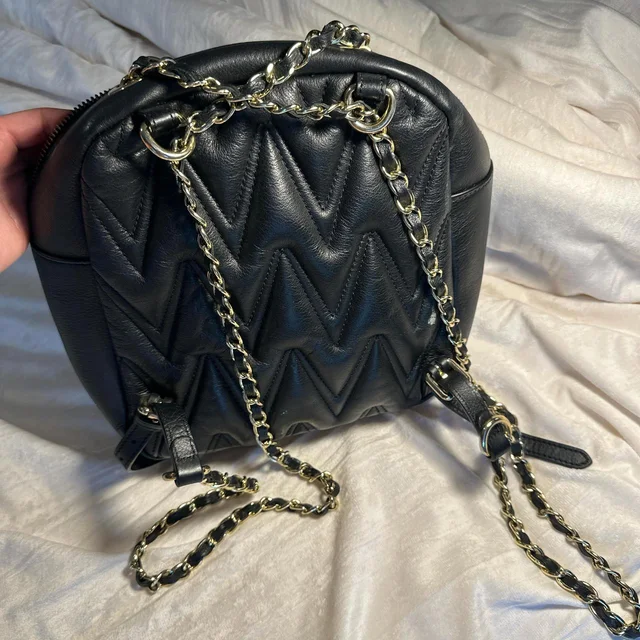 Valentino Garavani Women's Backpacks - Black in black Leather from Depop, photo 2 of 4