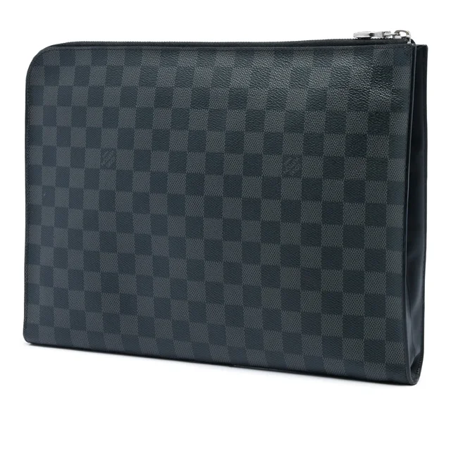 Black Louis Vuitton Damier Graphite Pochette Jour GM Clutch Bag in Black Canvas from Designer Revival, photo 2 of 2