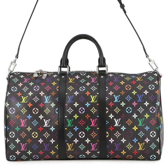 Louis Vuitton x TM Keepall Bandouliere BlackM13745 Monogram・Multicolor Takashi Murakami Size 50 in Multicolor from GALLERY RARE