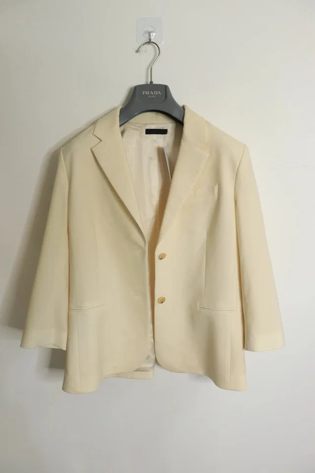 The Row Cream Wool-Blend Blazer - Uk 16 in Beige, Women's (Size Xl) in neutral|white Wool from Grailed