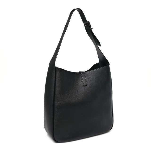 Saint Laurent Supple Calfskin Large Le 5 A 7 Soft Hobo Black in Black Calfskin from FASHIONPHILE, photo 3 of 9
