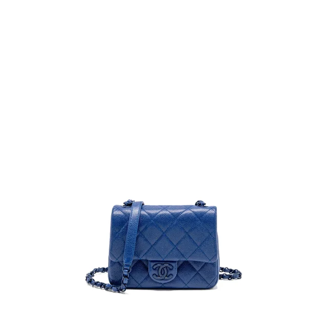 Chanel Incognito Mini Square Flap Bag Caviar Blue in Blue Caviar leather from EMIER
