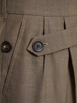 Peter Do Wide-leg trousers with pleats in 53% Polyester, 43% Virgin Wool, 4% Elastane, photo 3 of 9 from LUISAVIAROMA