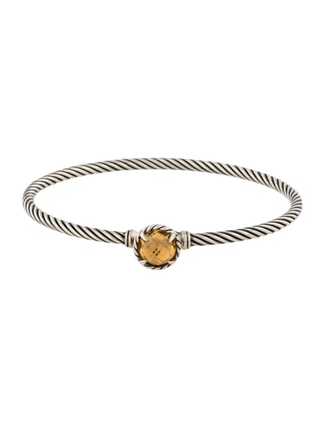 David Yurman Citrine Petite Chatelaine Bangle Bracelet, 6.75" in multicolor from The RealReal