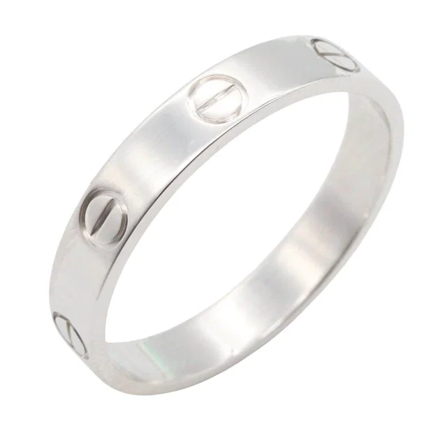 Cartier Mini Love Au750 White Gold Ring Size 16.5 in White from LuxUness