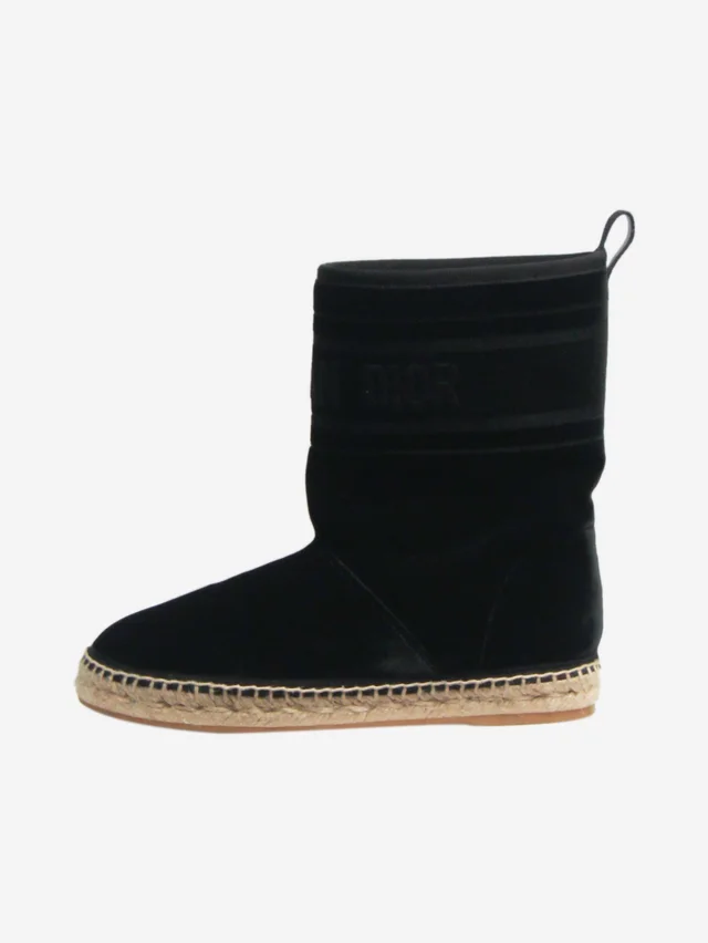 Dior Black Granville ankle boots - size EU 36.5 in Black Velvet from Sign of the Times