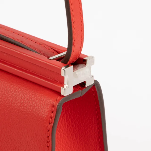 Hermès Clic H 21 Rouge Piment Evercolor GHW Bag in Red Leather from Labellov, photo 8 of 9