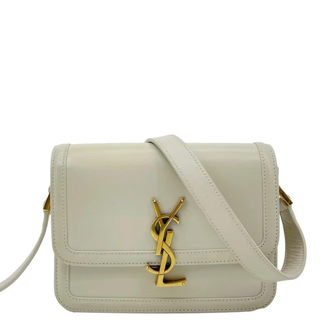 Saint Laurent Solferino Small Calfskin Leather Shoulder Bag Off White in White Calfskin from Dallas Designer Handbags