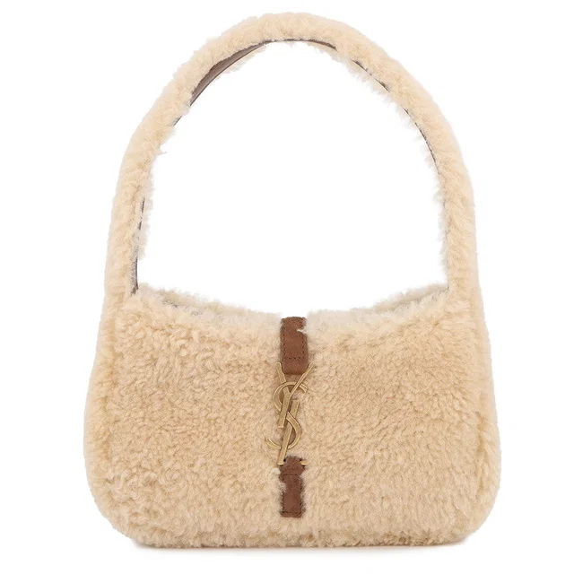 Saint Laurent LE 5 A 7 Handbag Beige/Brown760375GAAD29587 Shearling Leather Size Mini in Beige Leather from GALLERY RARE