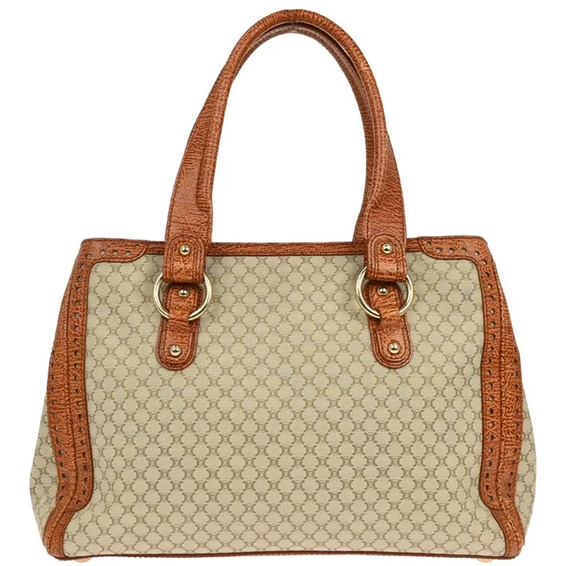 Celine Beige Canvas Macadam Tote Handbag in Beige Canvas from AMORE Vintage Tokyo