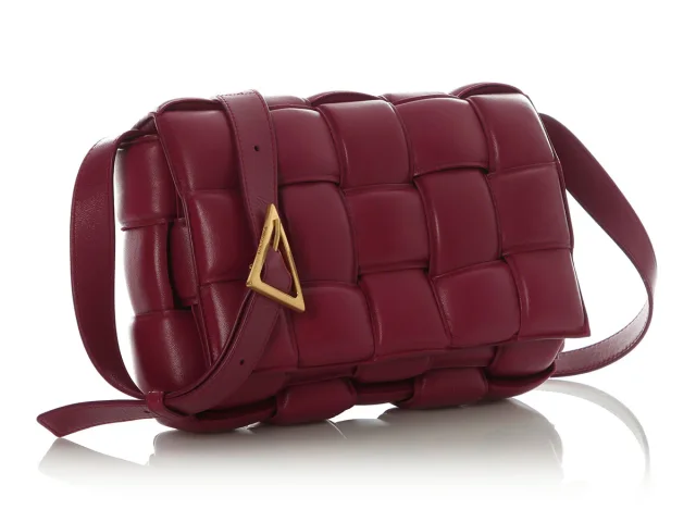 Bottega Veneta Maxi Raspberry Padded Cassette Bag in Woven leather from Ann's Fabulous Finds, photo 5 of 9