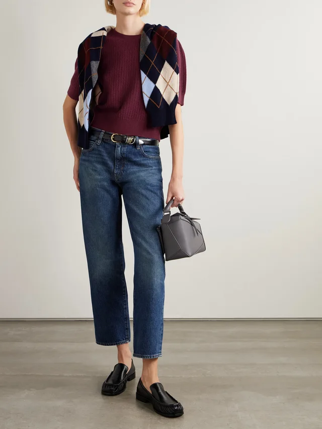 FRAME Pointelle-knit cashmere sweater in Red, photo 2 of 2 from NET-A-PORTER (Canada)