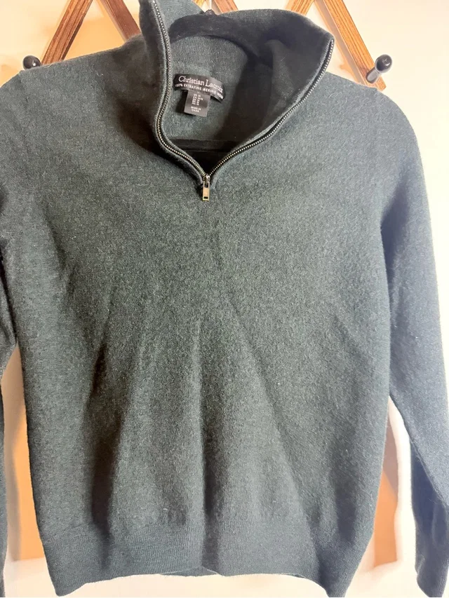 Christian Lacroix Men's Dark Green Turtleneck Sweater in green Wool from Poshmark