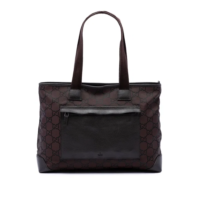 Brown Gucci GG Nylon Tote in Brown Nylon from Designer Revival