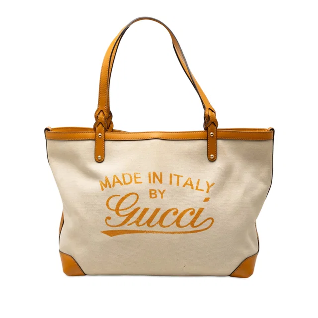 Orange Gucci Medium Canvas Craft Tote in Orange Canvas from Designer Revival