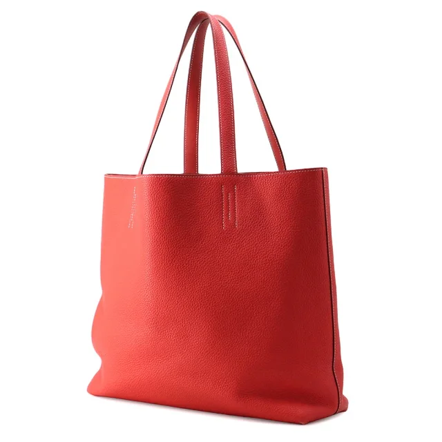 Hermès Double sense Rouge duchesse/Bougainvillier Taurillon Clemence Swift Leather Size 45 in Red Clemence leather from GALLERY RARE, photo 3 of 15