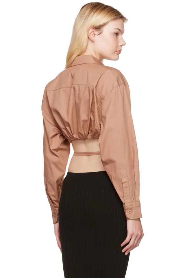 ANDREĀDAMO Pink Drawstring Shirt, photo 3 of 4 from SSENSE
