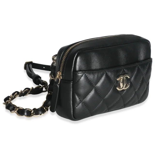 Chanel Black Quilted Lambskin Front Pocket Belt Bag Leather Handbag in Black Lambskin from HEWI, photo 2 of 2