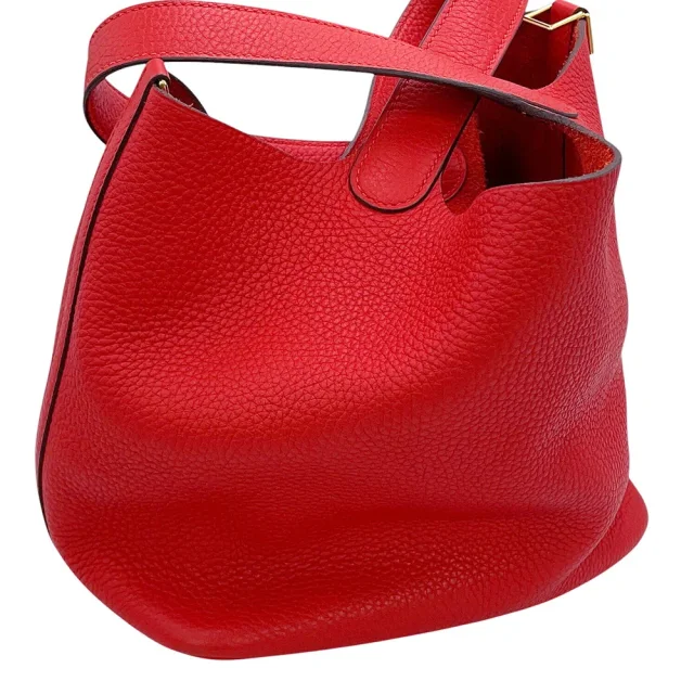 Hermès Picotin Lock Rouge Casaque Taurillon Clemence Size MM in Red Clemence leather from GALLERY RARE, photo 13 of 16